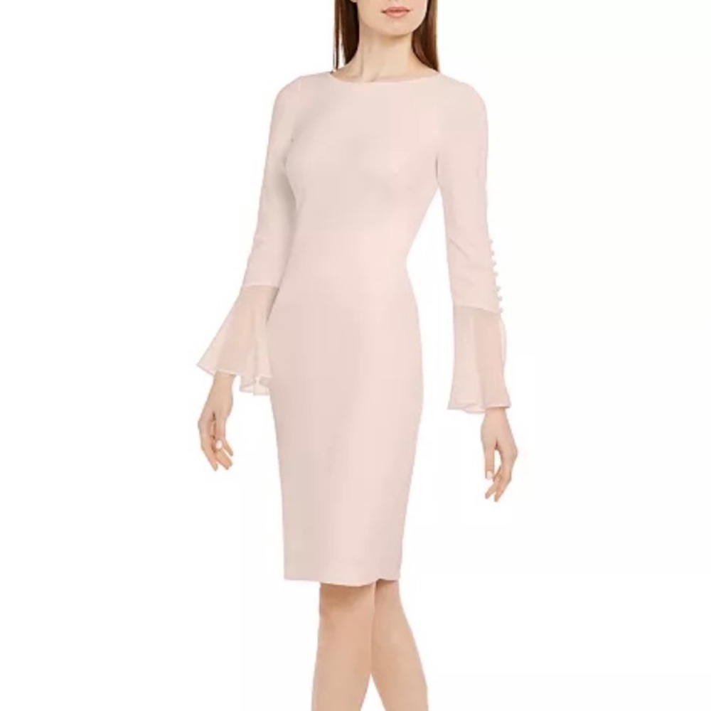 Calvin Klein
Chiffon-Bell-Sleeve Sheath Dress